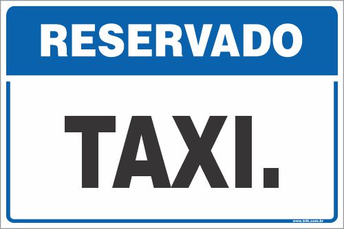 Placa de reservado para táxi