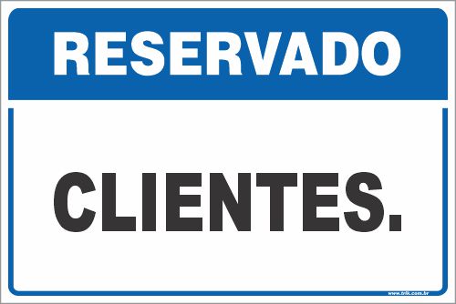 Placa de reservado para clientes