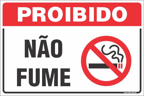 Placa de fumante não fume
