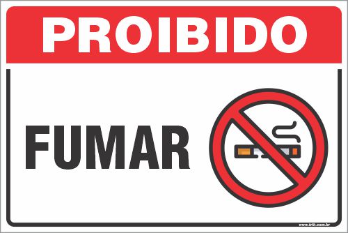 Placa de fumante proibido fumar