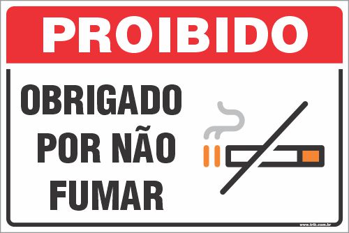 Placa de fumante fumar obrigado por não fumar