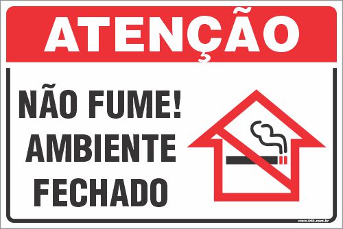 Placa de fumante não fume! ambiente  fechado