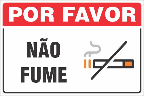 Placa de fumante não  fume