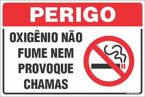 Placa de fumante proibido oxigênio não  fume nem provoque  chamas