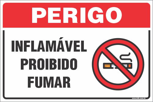 Placa de fumante  inflamável proibido  fumar