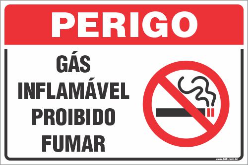 Placa de fumante  gás  inflamável proibido  fumar