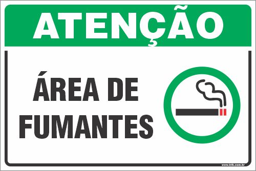 Placa de fumante área de fumantes