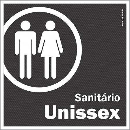 Placa de banheiro sanitário unissex