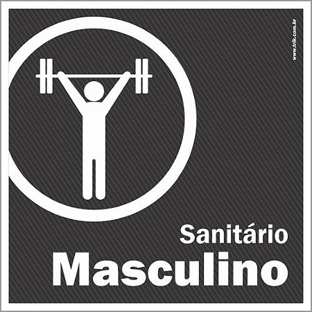 Placa de banheiro sanitário masculino para academia