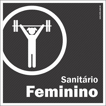 Placa de banheiro sanitário feminino para academia