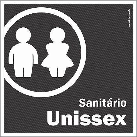 Placa de banheiro sanitário unissex