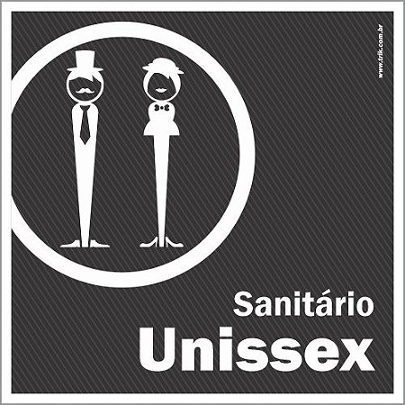 Placa de banheiro sanitário unissex