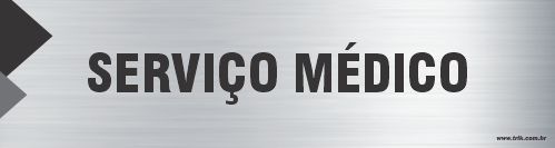 Placa de identificação serviço médico