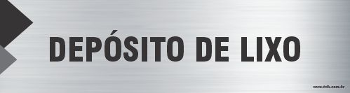 Placa de identificação depósito de lixo