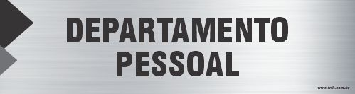 Placa de identificação departamento pessoal