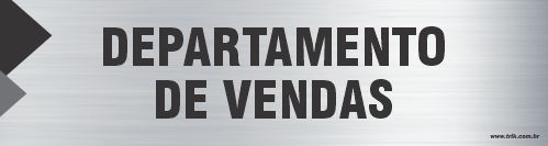 Placa de identificação departamento  de vendas