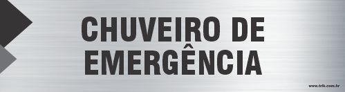 Placa de identificação chuveiro de emergência