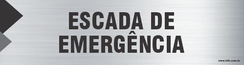 Placa de identificação escada de emergência