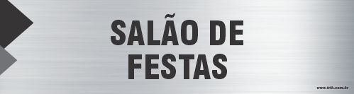 Placa de identificação salão de festas
