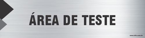 Placa de identificação área de teste