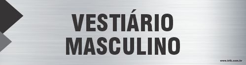 Placa de identificação vestiário masculino