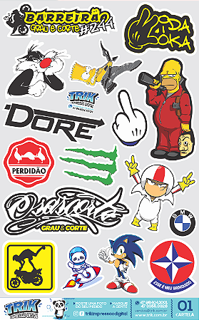 Cartela de adesivo sticker - 001