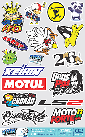 Cartela de adesivo sticker - 002