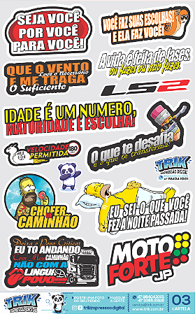 Cartela de adesivo sticker - 003