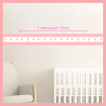 Faixa Adesiva decorativa para quarto infantil bailarina