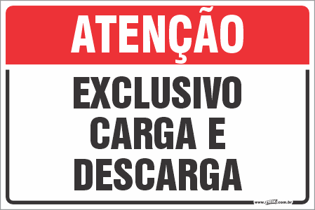 Placas residenciais exclusivo carga e descarga