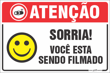 Placas residenciais sorria! você esta sendo filmado