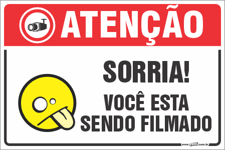 Placas residenciais atenção sorria! você esta sendo filmado