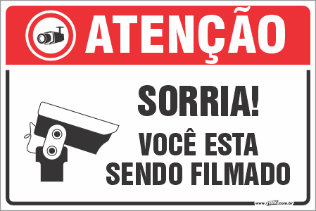 Placas residenciais você esta sendo filmado