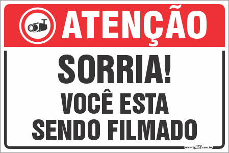 Placas residenciais sorria você esta sendo filmado
