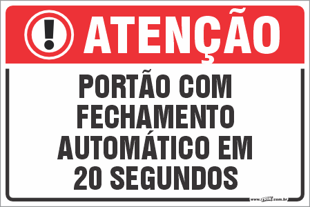 Placas residenciais portão com fechamento automático em 20 segundos