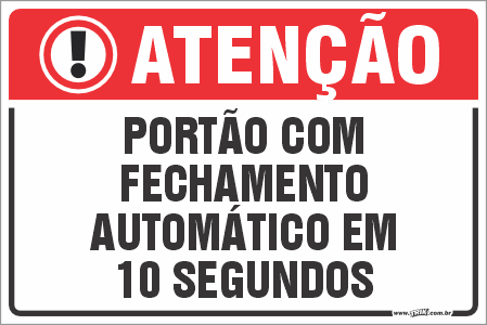 Placas residenciais portão com fechamento automático em 10 segundos