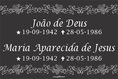 Lápide com dois nomes - Modelo LAP-02