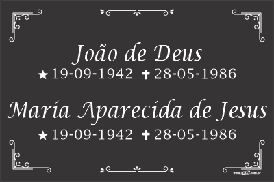 Lápide com dois nomes - Modelo LAP-05