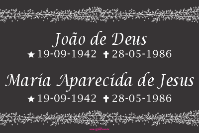 Lápide com dois nomes - Modelo LAP-08