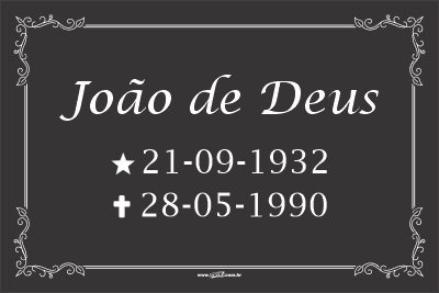 Lápide com um nome - Modelo LAP-13