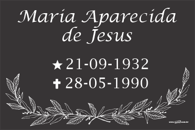 Lápide com um nome - Modelo LAP-16