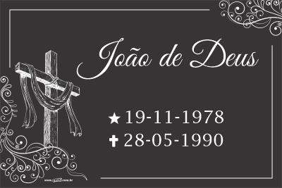 Lápide com um nome - Modelo LAP-19