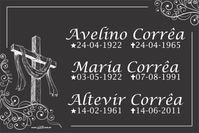 Lápide com três nomes - Modelo LAP-21