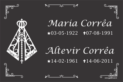 Lápide com dois nomes - Modelo LAP-23