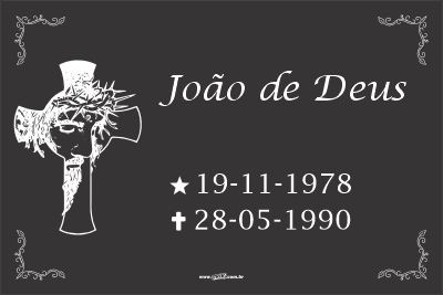 Lápide com um nome - Modelo LAP-25