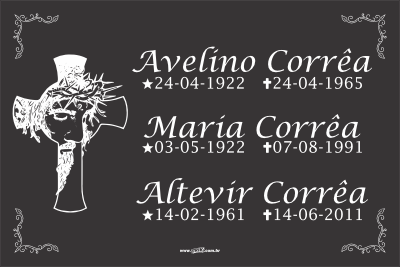 Lápide com três nomes - Modelo LAP-27