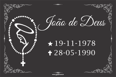 Lápide com um nome - Modelo LAP-28