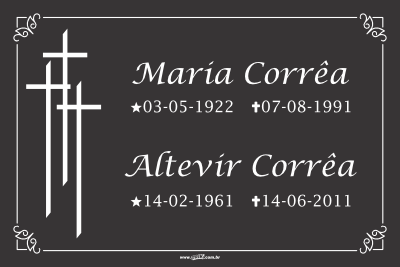 Lápide com dois nomes - Modelo LAP-32