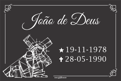 Lápide com um nome - Modelo LAP-34