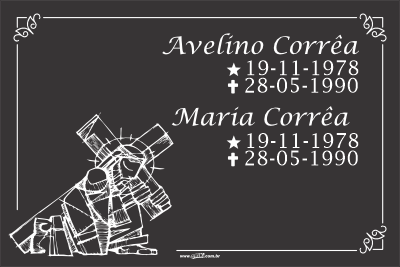Lápide com dois nomes - Modelo LAP-35